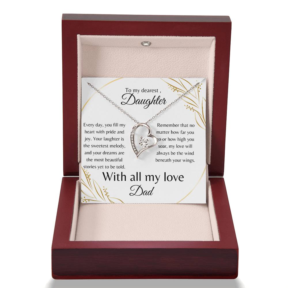 To My Dearest Daughter Forever Love Necklace