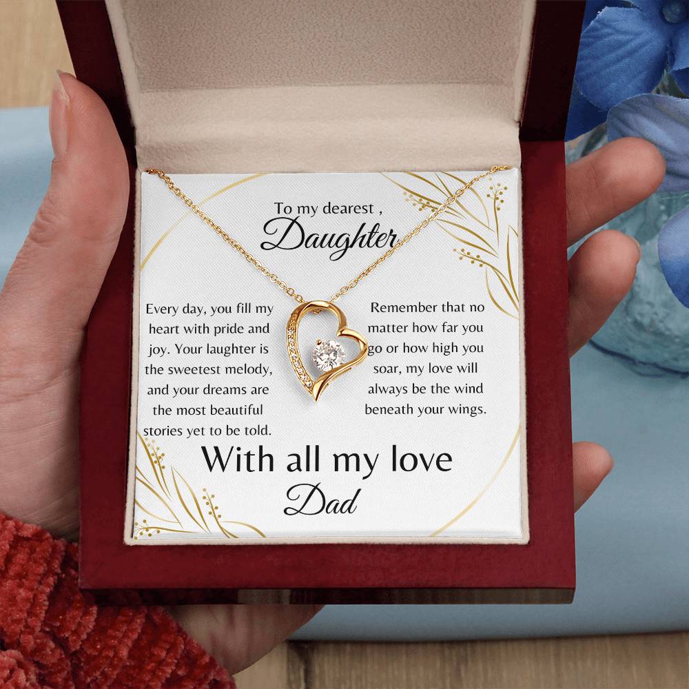 To My Dearest Daughter Forever Love Necklace