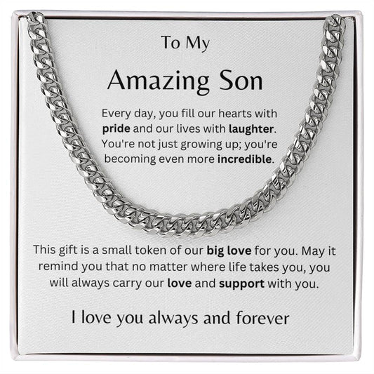 To My Amazing Son Cuban Link Chain