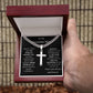 To My Awesome Man Personalized Steel Cross Necklace