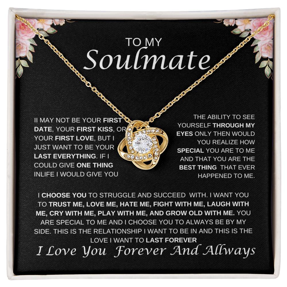 To My Soulmate Love Knot Necklace