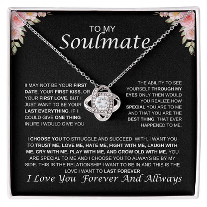 To My Soulmate Love Knot Necklace