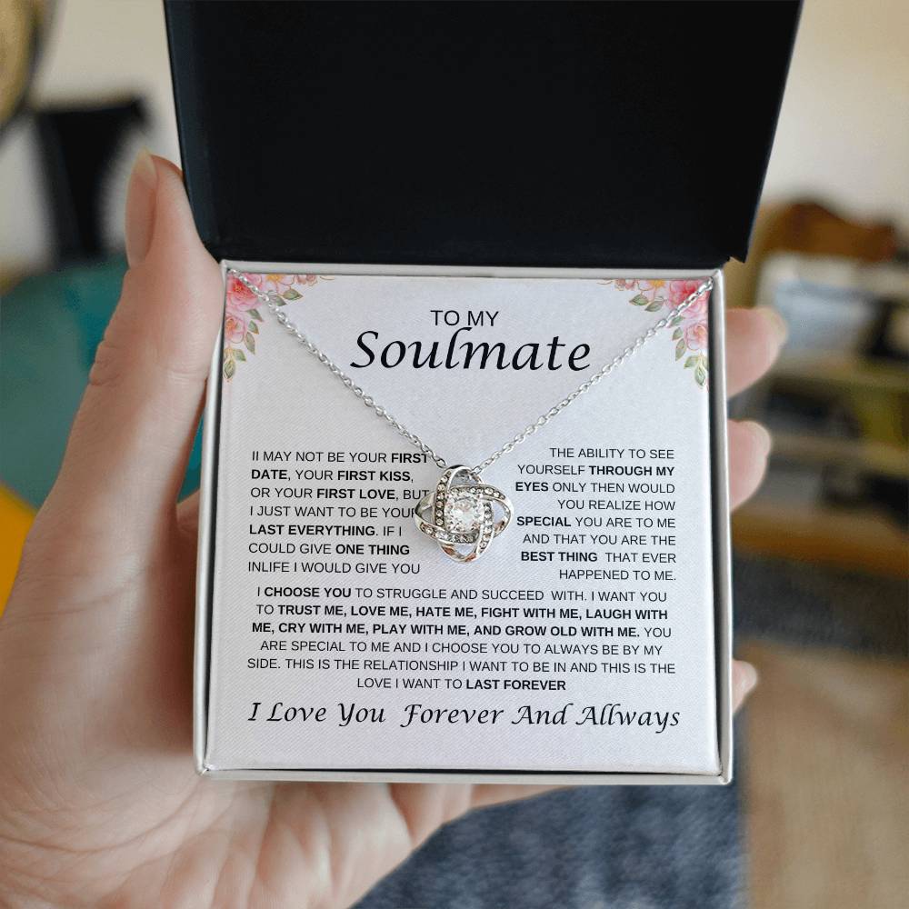 To My Soulmate Love Knot Necklace