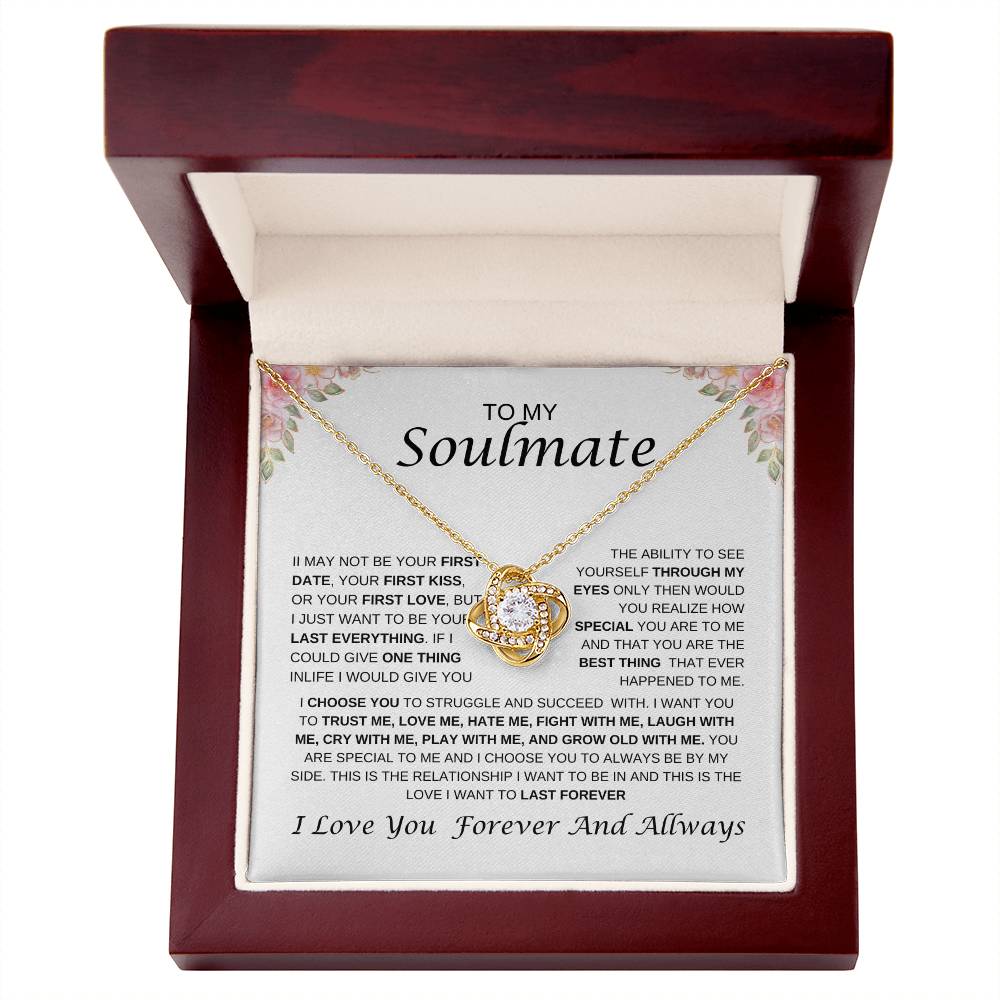 To My Soulmate Love Knot Necklace