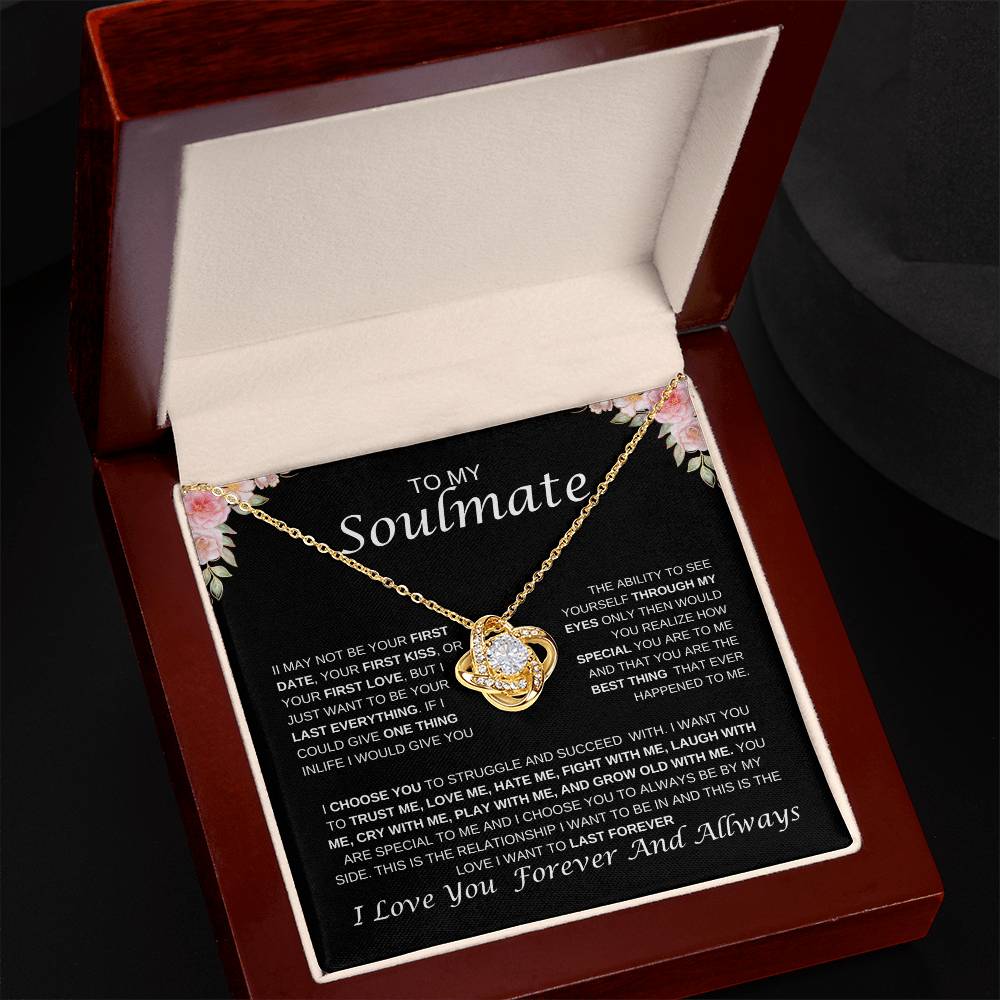 To My Soulmate Love Knot Necklace