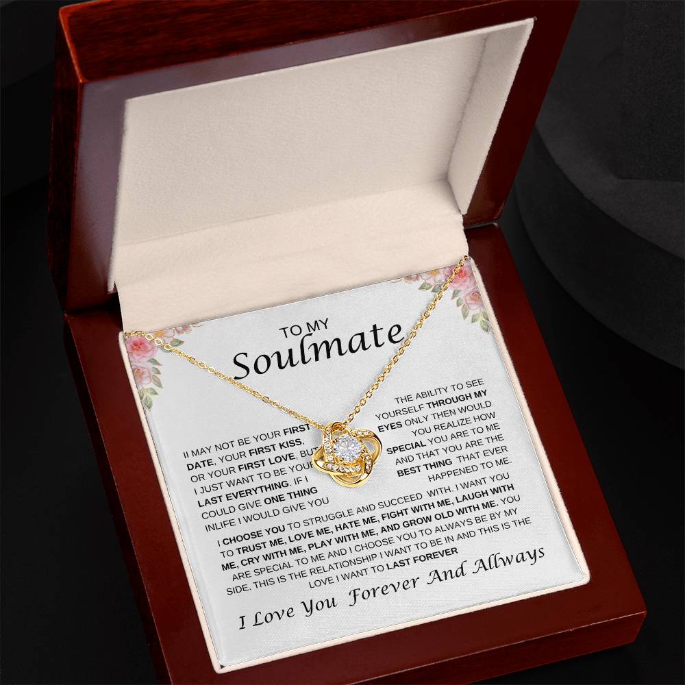 To My Soulmate Love Knot Necklace