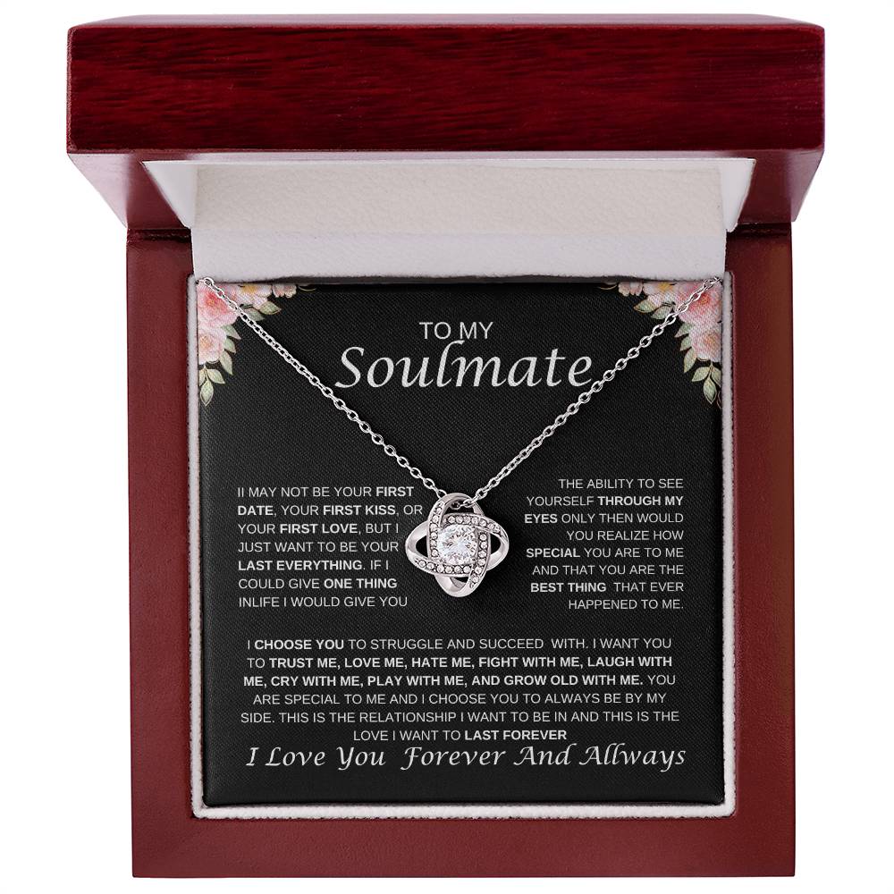 To My Soulmate Love Knot Necklace