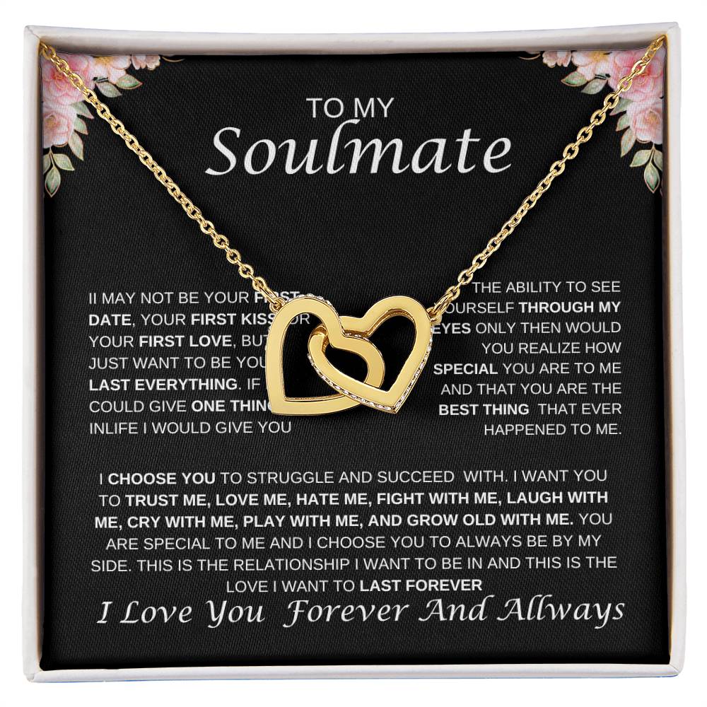 To My Soulmate Interlocking Hearts Necklace