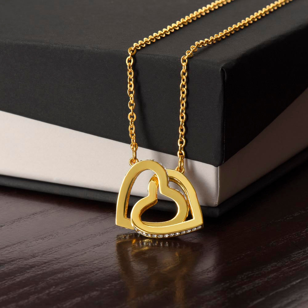 To My Dearest Daughter Interlocking Hearts Necklace