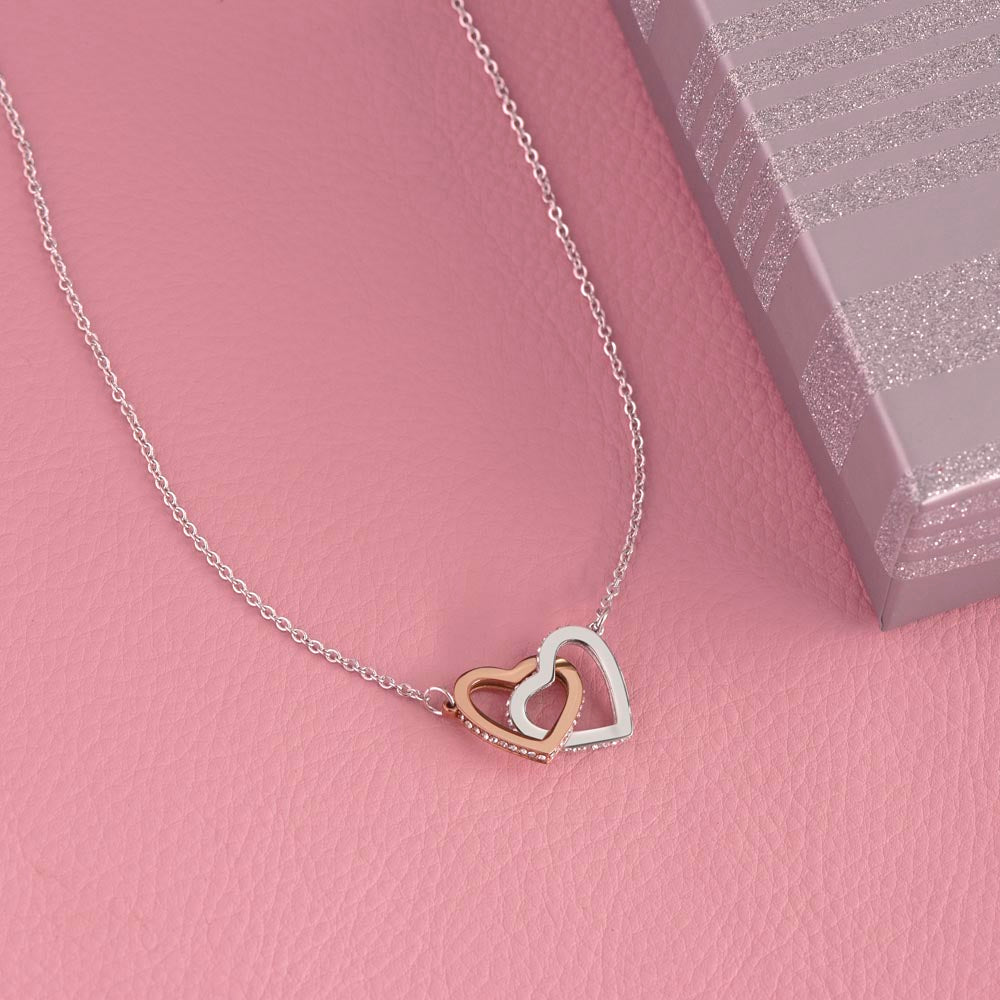 To My Dearest Daughter Interlocking Hearts Necklace