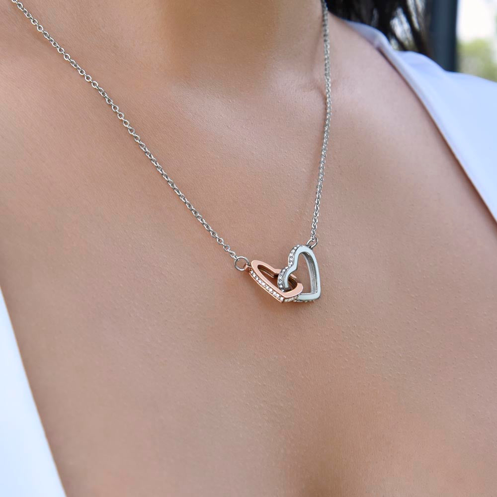 To My Dearest Daughter Interlocking Hearts Necklace