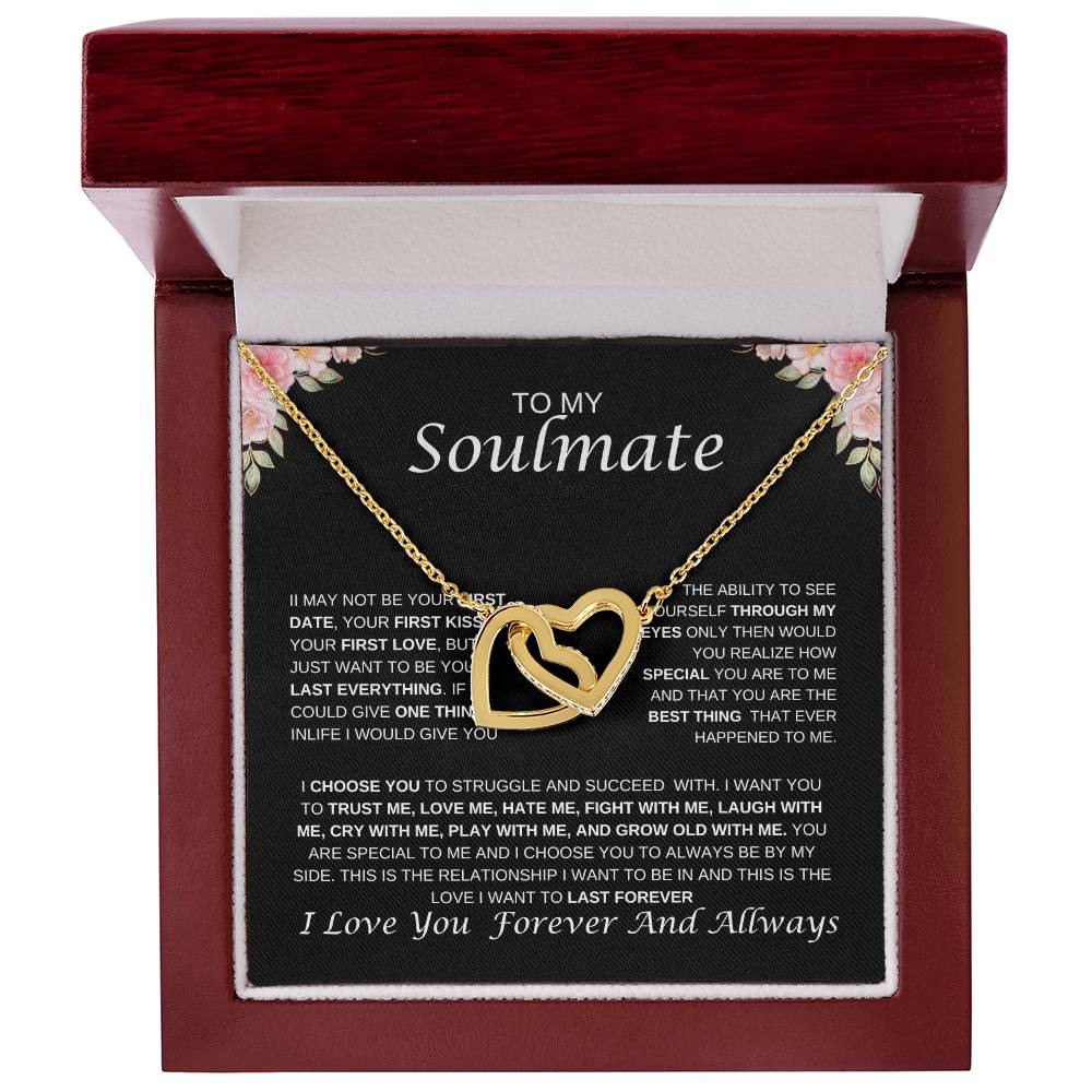 To My Soulmate Interlocking Hearts Necklace