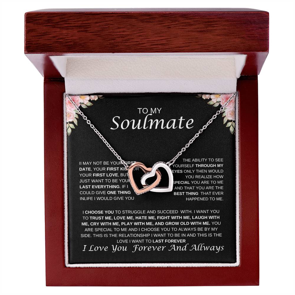 To My Soulmate Interlocking Hearts Necklace