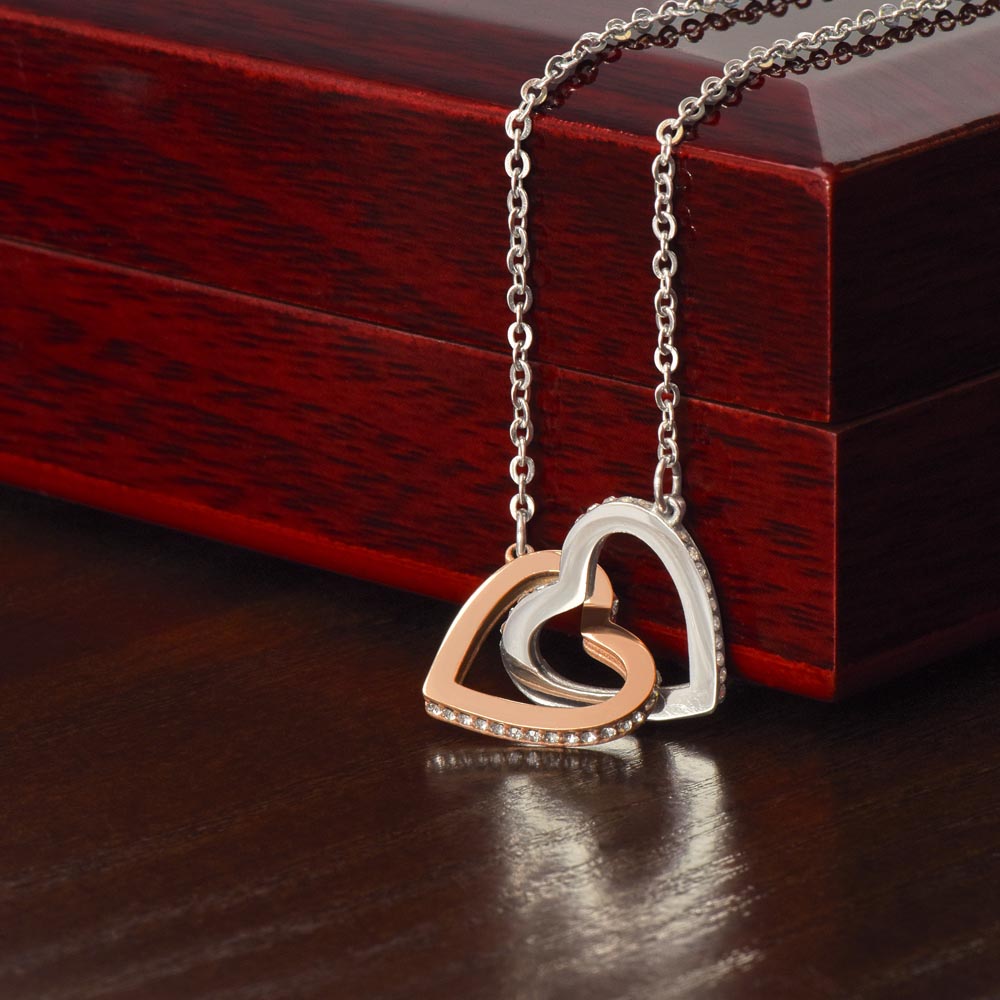 To My Dearest Daughter Interlocking Hearts Necklace