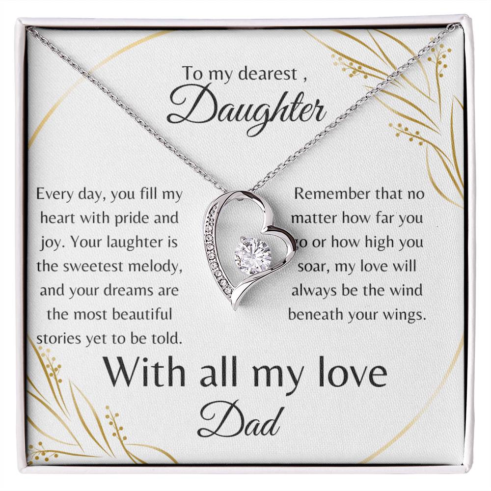 To My Dearest Daughter Forever Love Necklace